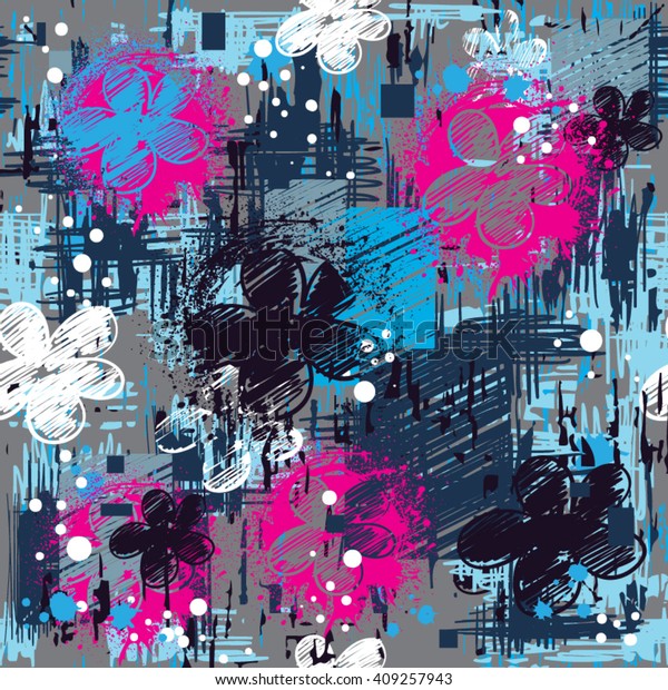 Abstract Seamless Pattern Girls Floral Wallpaper Stock Vector (Royalty