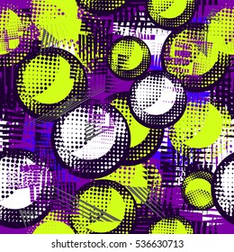 Abstract seamless pattern for girls, sport, fashion clothes. Chaotic repeated backdrop with shape lines, rounds. Geometric background. teenagers wallpaper in bright colors. Original creative design