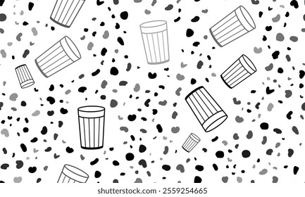 Abstract seamless pattern with glass symbols. Creative leopard backdrop. Vector illustration on white background