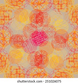 Abstract Seamless Pattern with Globes. Grunge Effect. Vector Illustration. 