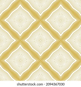 Abstract seamless pattern of gold geometric shapes. Design of home textiles, fashionable clothes, luxurious invitations to weddings and parties, packaging of jewelry. Vector illustration.