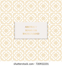 Abstract seamless pattern. Gold ornament on a white background. Vector illustration. Luxurious texture with curls.
