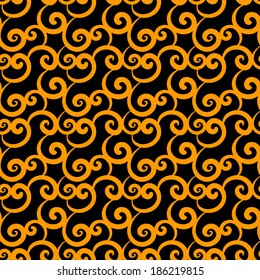 Abstract seamless pattern with gold wave. Endless print silhouette texture - vector 