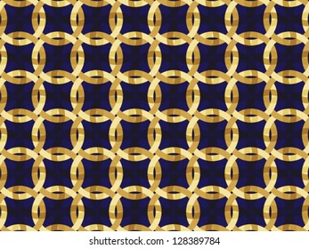abstract seamless pattern with golden interwoven ornament