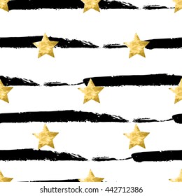 Abstract seamless pattern with golden triangles, design element. Can be used for invitations, greeting cards, scrapbooking, print, gift wrap, manufacturing. Stripe background