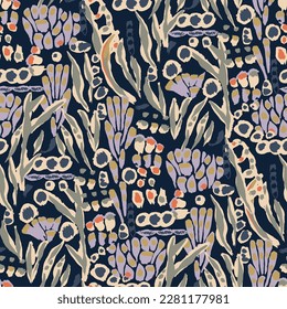 Abstract  seamless pattern.  gouache painting. tropical animal, spots ,paint  brush strokes, exotic    tiger  lines