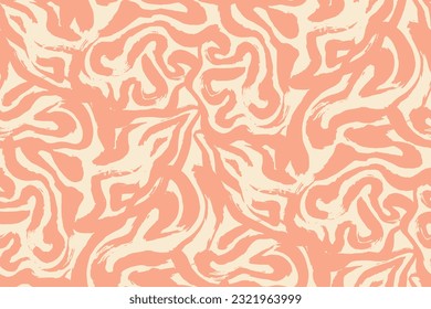 abstract seamless pattern. gouache painting. paint brush strokes, exotic wavy lines. 80s style