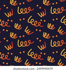 Abstract Seamless pattern with Gradient Lines. Modern and trendy abstract gradient line on dark background. Vector illustration 