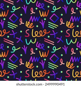 Abstract Seamless pattern with Gradient Lines. Modern and trendy abstract gradient line on dark background. Vector illustration 