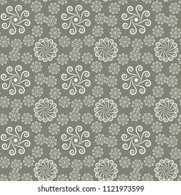 Abstract seamless pattern with graphic decorative elements. The pattern can be used for decorating greeting cards, invitations, parties, stickers, labels, wallpaper, fabric, wrapping pape,scrapbooking