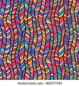 Abstract seamless pattern. Graphic ornament. Geometric stylish background. Colorful vector repeating texture.