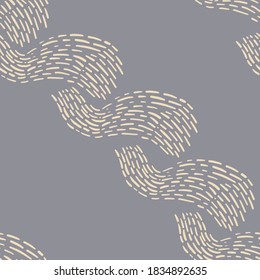 Abstract seamless pattern with graphics elements in the grey and beige colours