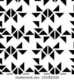 Abstract seamless pattern with graphyc elements - triangles.  Avant-garde collage style. Geometric wallpaper for business brochure,  cover design. 