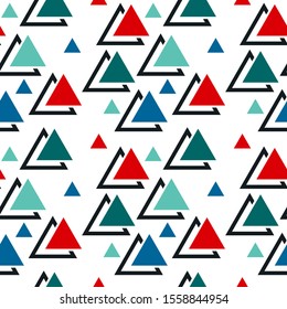 Abstract seamless pattern with graphyc elements - triangles. Geometric wallpaper for cover design. 