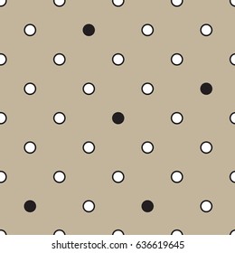 Abstract seamless pattern of gray peas on a beige background. The gray and white peas are chaotically mixed among themselves.
