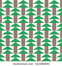 Abstract seamless pattern of Green Christmas trees, illustration for printing on paper, wallpaper, covers, textiles, fabrics, and decoration