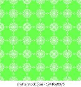 Abstract Seamless Pattern Green Doodle Geometric Figures Background Vector
