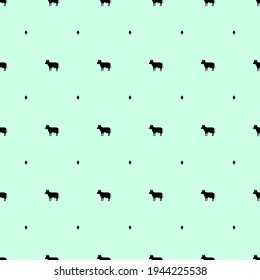 Resumen Patrón sin costura Doodle Verde Animal Vaca Cifras Geométricas Vector de Fondo