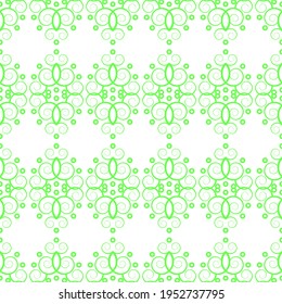 Abstract Seamless Pattern Green Doodle Background Vector