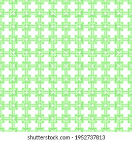 Abstract Seamless Pattern Green Doodle Background Vector