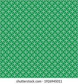 Resumen de patrón sin fisuras, fondo geométrico verde hecho de círculos, elementos repetitivos, papel tapiz