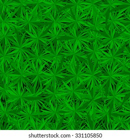 Abstract seamless pattern. Green grass on a dark background. Hand-drawn. Vector illustration.