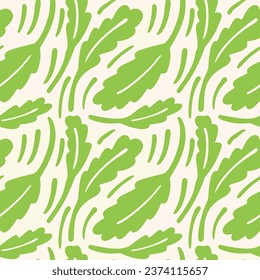 Resumen de patrón sin fisuras con hojas verdes. Ilustración vectorial. 