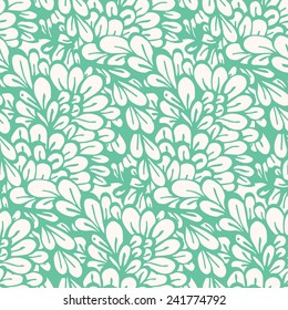 Abstract seamless pattern with green leaves. Vector illustration. 