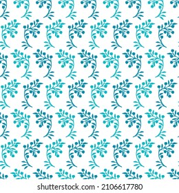 Abstract Seamless Pattern with Green Plant Branch Vector Graphic Silhouette can be use for background and apparel design