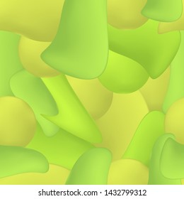 Abstract seamless pattern of green and yellow shapes. Texture for paper wrappers, curtains and wallpaper. The pattern for the decor. EPS 10.