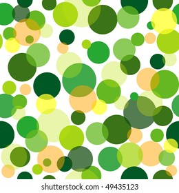 Abstract seamless pattern with green and yellow balls (vector EPS10)