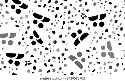 Patrón sin fisuras abstracto con símbolos de grupo. Fondo de leopardo creativo. Ilustración vectorial sobre fondo blanco