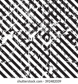 Abstract Seamless Pattern .Grunge Black and White Distress Texture . 