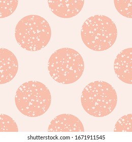 Abstract seamless pattern with grunge circles full of holes. Geometric background. Vector illustration. 