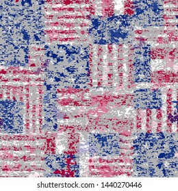 Abstract seamless pattern with grunge dirty texture and vintage ornament. Vector image.