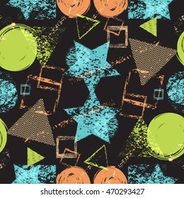 Abstract Seamless Pattern with Grunge Elements. 