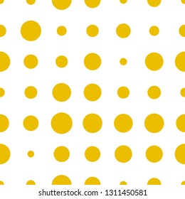Abstract seamless pattern with grunge halftone dots. Dotted texture. Halftone dots background. Polka dot infinity. Abstract geometrical pattern of round shape.Screen print. Vector illustration.