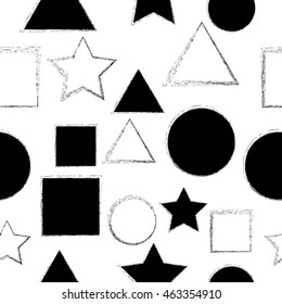 Abstract Seamless Pattern with grunge shapes.