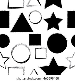 Abstract Seamless Pattern with grunge shapes.