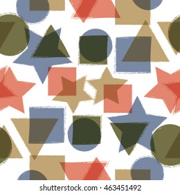 Abstract Seamless Pattern with grunge shapes.