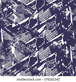 Abstract seamless pattern with grunge texture. Urban repeated backdrop for boys, girls, clothes textile, wrapping paper.  