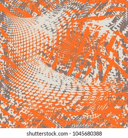 Abstract seamless pattern with grunge urban elements, brush, shabby lines, dots.