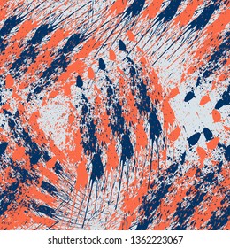 Abstract seamless pattern with grunge urban elements, brush, shabby lines, dots. Textured repeated backdrop.