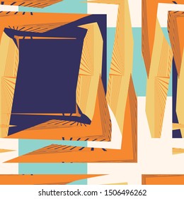 Abstract seamless pattern with grunge urban elements.