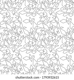 Abstract seamless pattern. Grunge urban repeated backdrop for sport textile, clothes, wrapping paper. Grungy wallpaper with triangles, brush track silhouette, curved lines. grey and orange shape