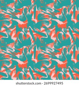 Abstract seamless pattern with grunge wave shapes