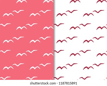 abstract seamless pattern with gulls birds