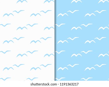 abstract seamless pattern with gulls birds
