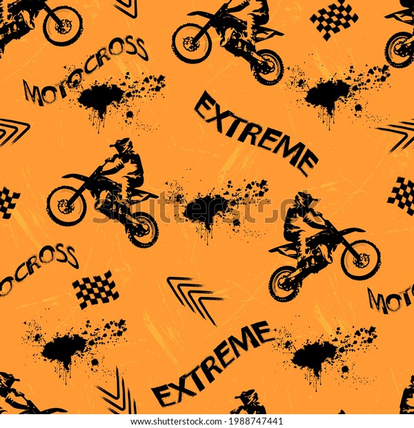Abstract seamless pattern for guys with\
motocross and grunge\
texture.
