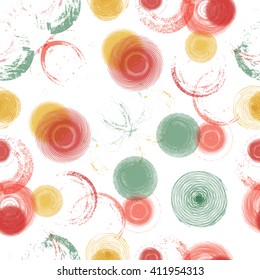Abstract Seamless pattern with halftone dots. Grunge Circle Pattern design.